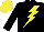 Silk - Black, yellow lightning bolt, yellow cap