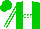 Silk - Green, green 'gsp' on white panel, white stripes on slvs