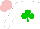 Silk - White,green shamrock, pink cap