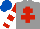 Silk - grey, red cross of lorraine, red sleeves, white hoops, royal blue cap