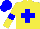 Silk - Yellow body, blue saint's cross andre, yellow arms, blue armlets, blue cap