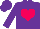 Silk - Purple, fuchsia heart