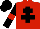 Silk - Red, black cross of lorraine, black sleeves, red armlets, black cap