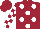 Silk - Maroon, white dots, maroon blocks on white sleeves