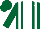 Silk - Dark green, white panel, white epaulets, white stripes on dark green cap