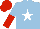 Silk - light blue, white star, light blue and red halved sleeves, red cap