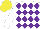 Silk - White, purple diamonds, white sleeves, yellow cap