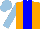 Silk - Orange, blue stripe, light blue arms, light blue cap