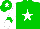 Silk - Big-green body, white star, white arms, big-green chevron, big-green cap, white star