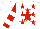 Silk - White, rocking teepee on red star, red stars, white bars on red sleeves