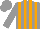 Silk - Gray, orange 'jl', orange stripes