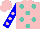 Silk - Pink, turquoise dots, pink dots on blue sleeves