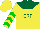 Silk - Yellow, dark green yoke and 'crf,' green chevrons on sleeves, yellow cap