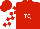 Silk - Red, white 'tgj' emblem, white blocks on sleeves