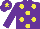 Silk - Purple, yellow spots, purple sleeves, yellow star on cap