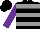 Silk - Black, gray bars, lime emblem on back, lime sleeve, purple sleeve