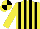 Silk - Yellow, Black Stripes, Yellow and Black  quartered Cap