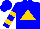 Silk - Blue, gold triangle, gold bars on sleeves