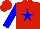 Silk - Red, red, white and blue star, red, white and blue sleeves