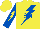 Silk - Yellow, royal blue 'sm' with royal blue lightning bolt, royal blue sleeves with yellow lightning bolt