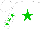 Silk - White, green star,  green stars on sleeves