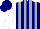 Silk - Navy blue and silver stripes, white sleeves