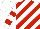Silk - White, red diagonal stripes, red bars on sleeves