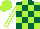 Silk - Lime, dark green blocks, lime and white stripes on sleeves