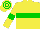 Silk - Yellow body, big-green hoop, yellow arms, big-green armlets, yellow cap, big-green hooped