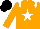 Silk - orange, white star and epaulets, black cap