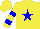 Silk - Yellow, blue star, blue bars on sleeves