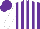 Silk - Purple, white striped, white sleeves, purple cap