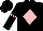 Silk - Black, pink diamond 'j' pink band of diamonds on black sleeves