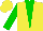 Silk - Yellow, green triangular panel, green slvs