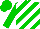 Silk - Green and white diagonal stripes, green sleeves and cap