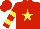 Silk - Red, yellow star, yellow bars on sleeves, red cap