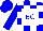 Silk - Blue, white blocks, blue 'bc' on white block
