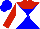 Silk - Blue and white diagonal quarters, blue 's' on red yoke, red sleeves, blue cap