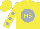 Silk - Yellow, silver ball, yellow ' hs ' silver dots on sleeves