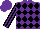 Silk - Purple, black horse, black diamonds, black stripes on sleeves