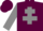 Silk - MAROON, grey cross of lorraine and sleeves, maroon cap