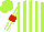 Silk - Lime green, white stripes, white stripes on sleeves, red armlets, lime green cap