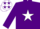 Silk - PURPLE, white star, white cap, purple stars