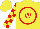 Silk - Yellow, red circled 'w', red blocks on sleeves