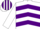 Silk - WHITE and PURPLE CHEVRONS, white sleeves, striped cap