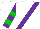 Silk - White, purple sash purple and green  bars on sleeves