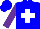 Silk - blue, white cross, purple sleeves
