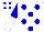 Silk - White body, big-blue spots, big-blue arms, white halved, white cap, big-blue spots