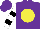 Silk - Purple, yellow spot, black bars on white sleeves