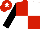 Silk - Red and white (quartered), black sleeves, red cap, white star